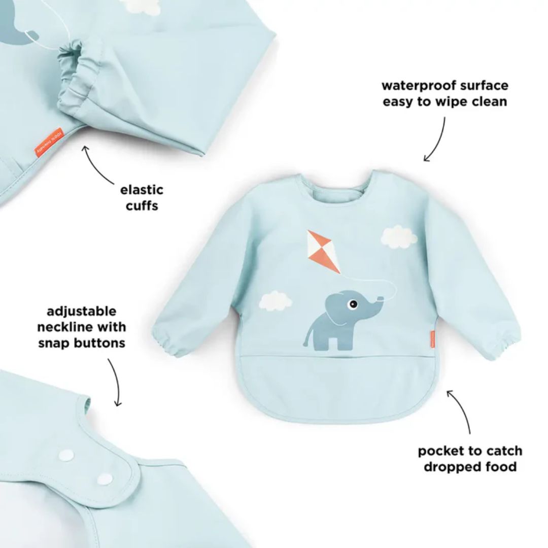 Done by Deer Bib med ærme Playground Blue