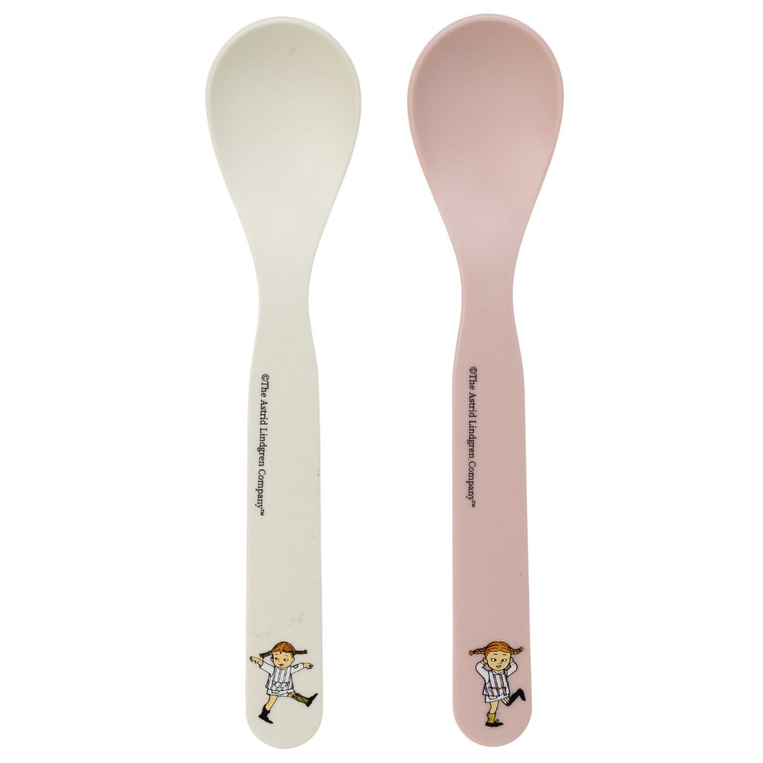 Right Start Pippi Circus Spoons 2-pak hvid/pink