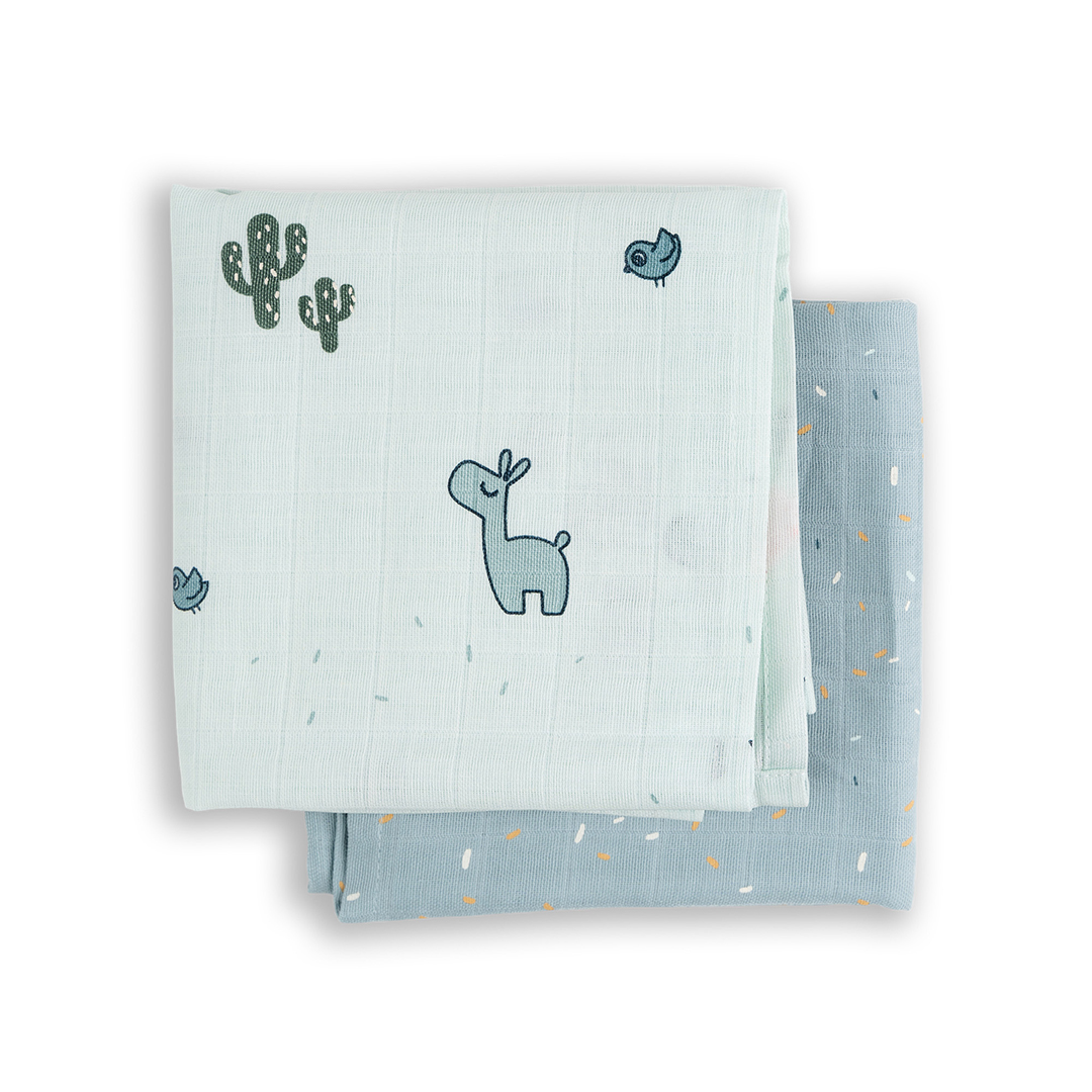 Done by Deer felt Swaddle 2-pack GOTS Lalee Blue