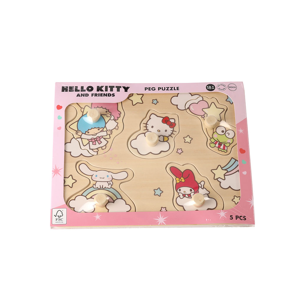 Hello Kitty-puslespil i træ med 5 brikker