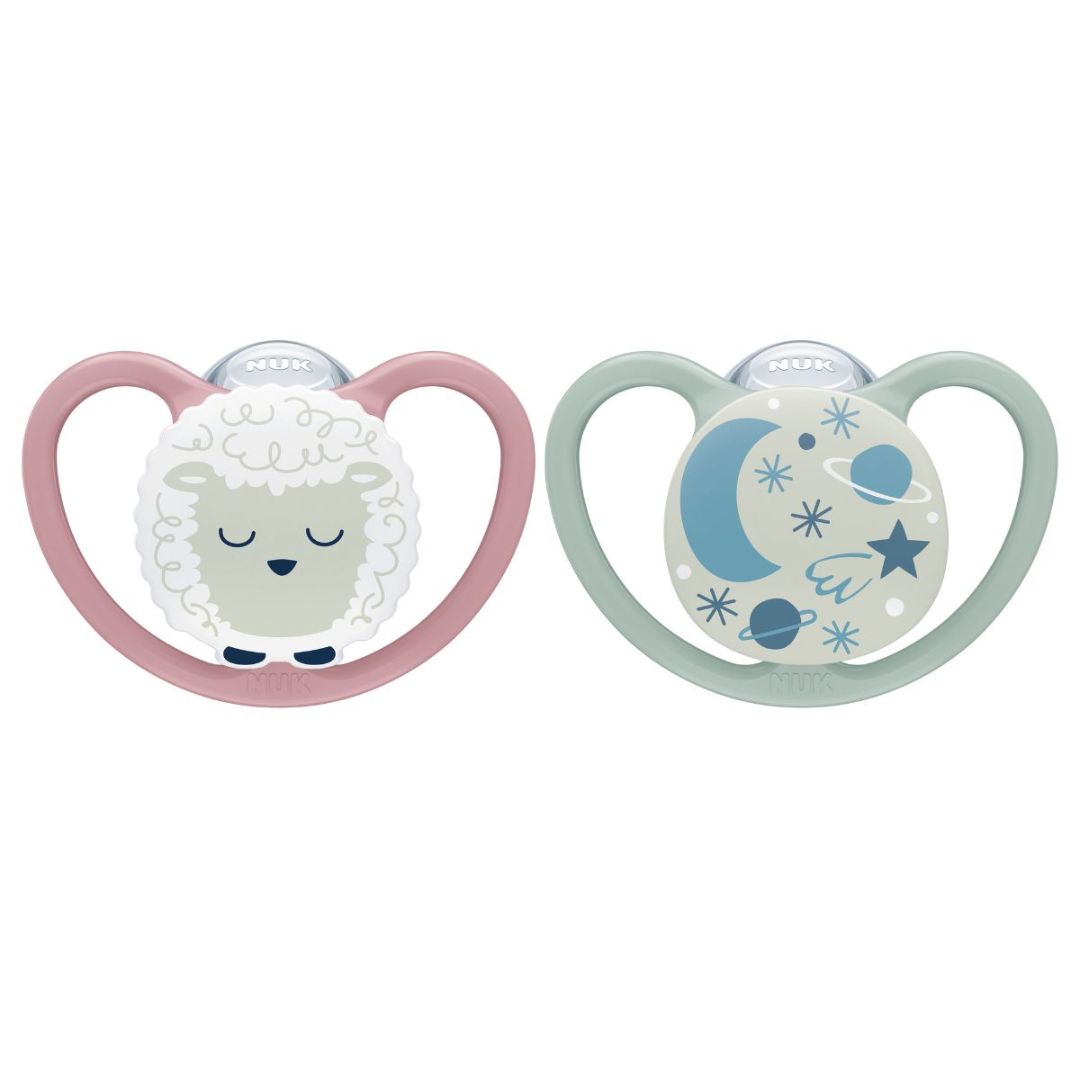 NUK sutteflaske 0-6m Space Night & Day Sheep