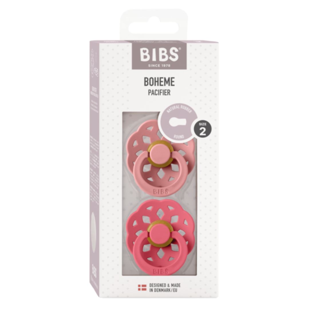 BIBS dug Boheme 2-pak 6-18m Dusty Pink/Coral