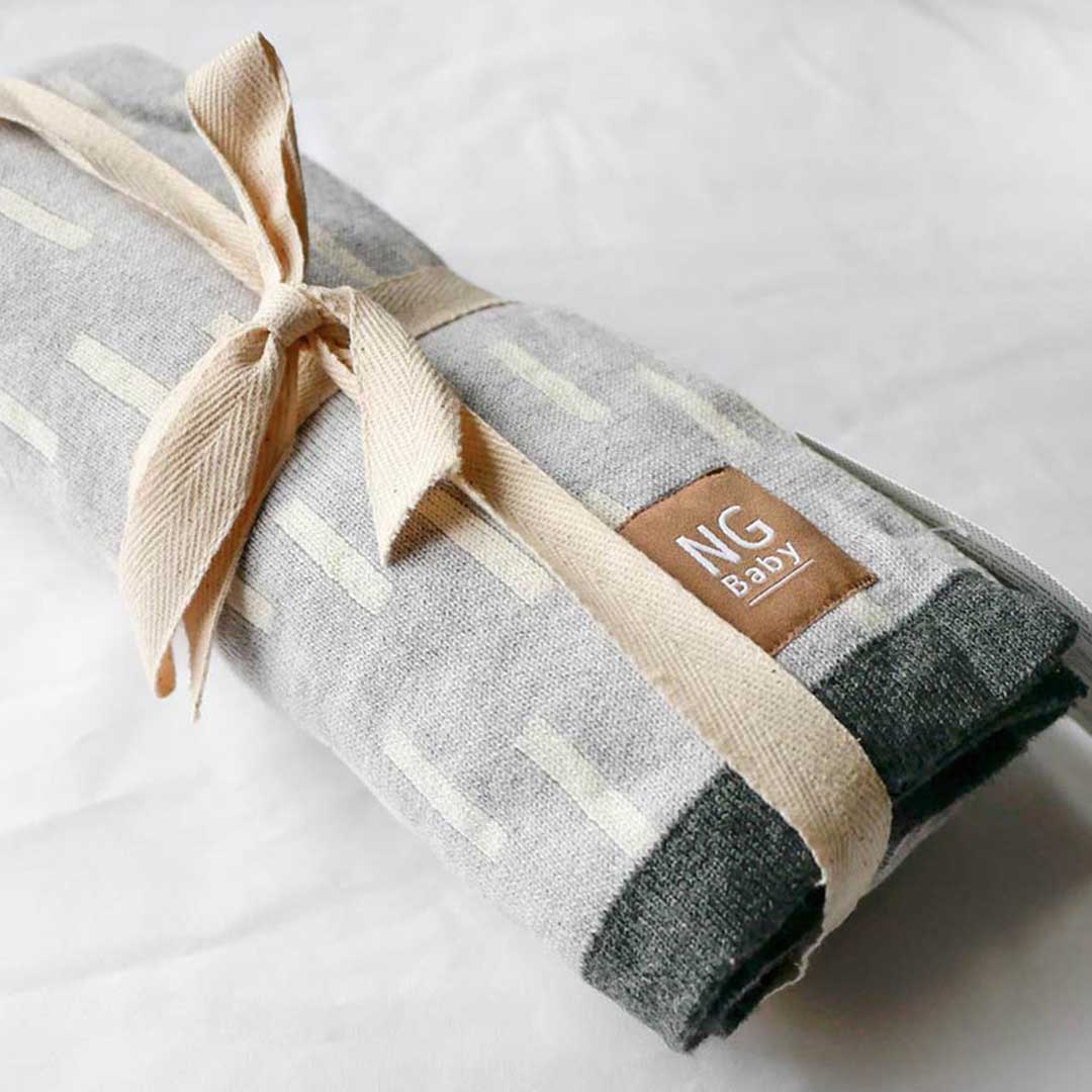 NG Baby Cotton Blanket 70x100 Grey Line