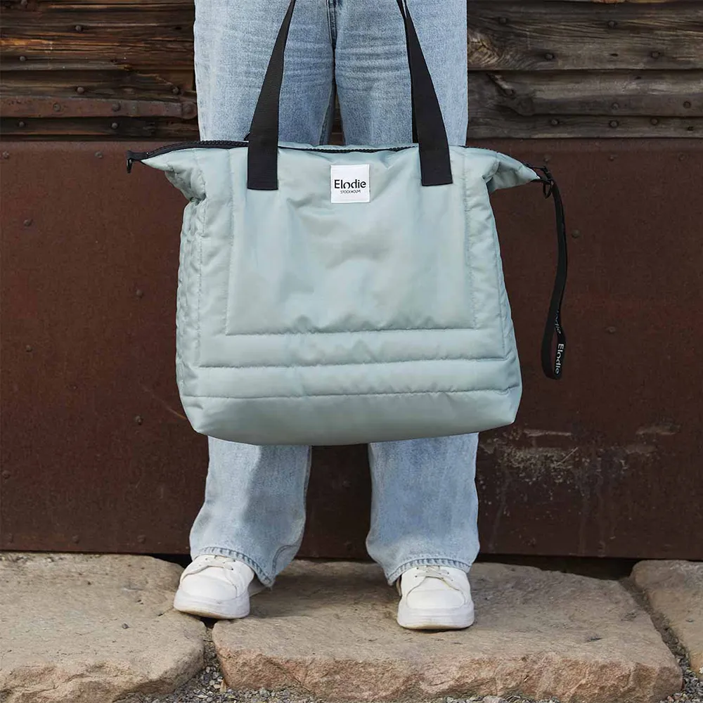 Elodie Pusletaske Quiltet Pebble Green