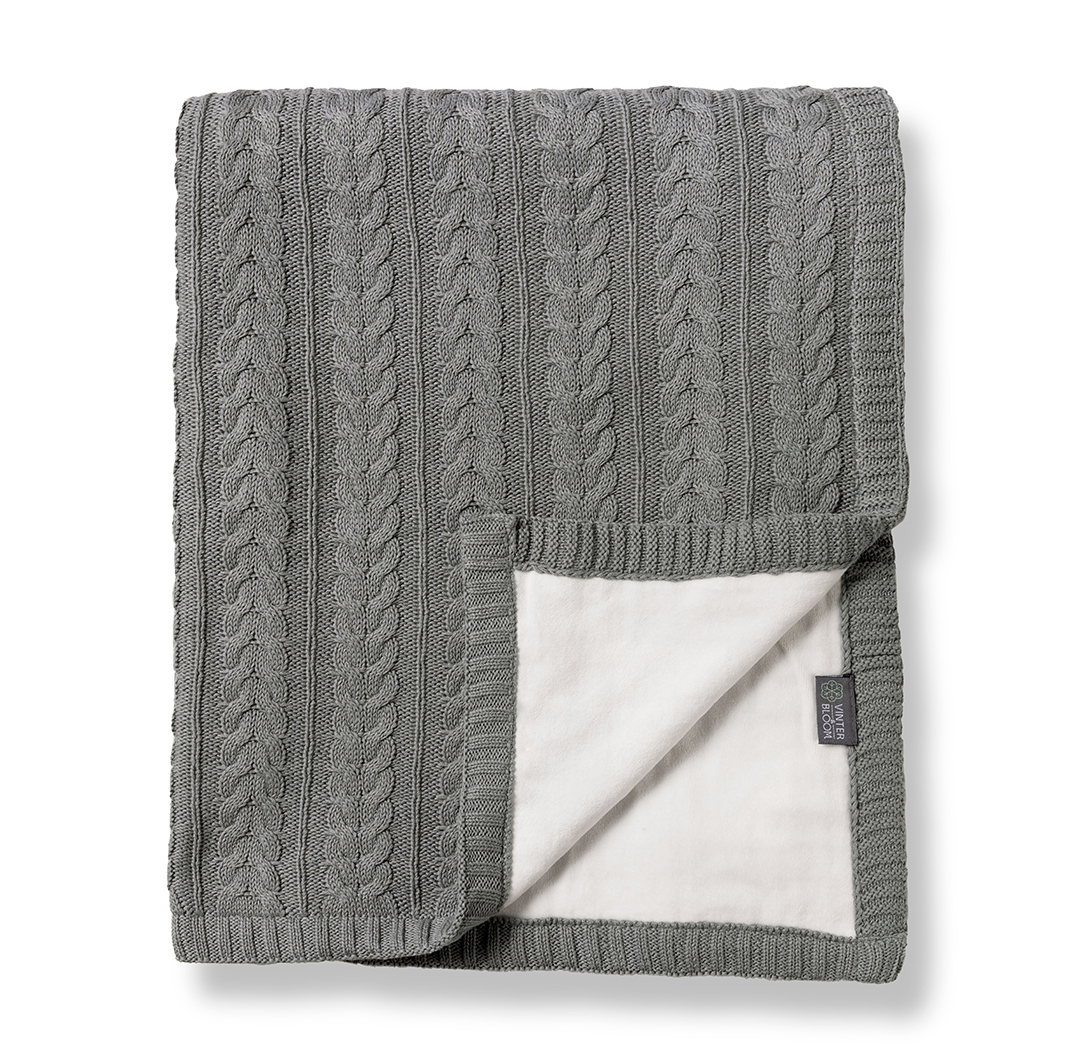 Vinter & Bloom bomuldstæppe Cuddly EKO Misty Grey