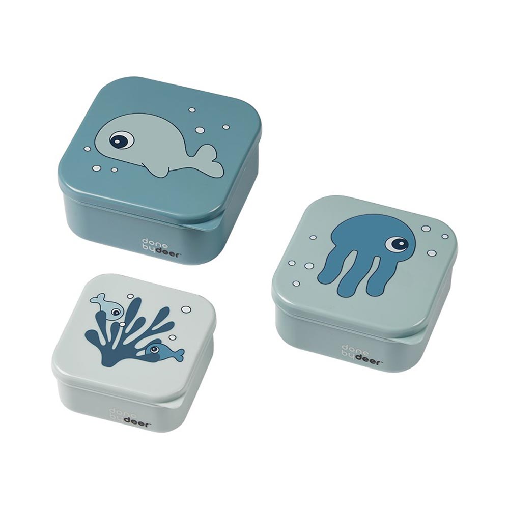 Done by Deer Snack box 3-pack Sea friends Blue