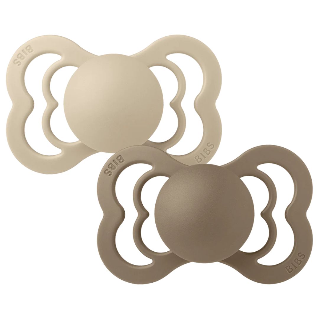 Hagesmæk Napp 2-Pack Supreme 0-6m Silikone Vanilla/Dark Oak