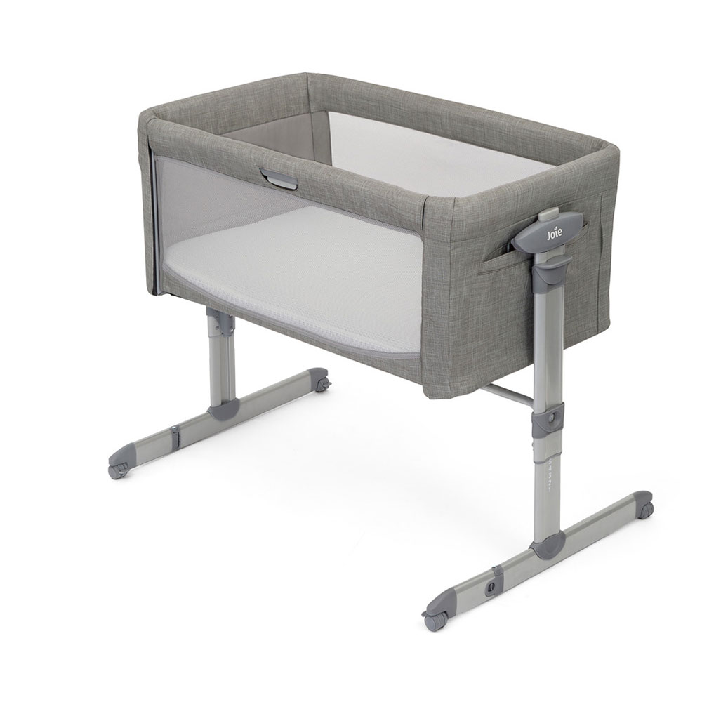 Joie Roomie Glide bedside side bed Foggy Gray