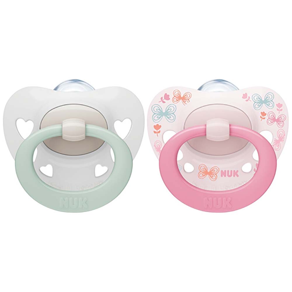 NUK sutteflaske 0-6m Signature Rose/White