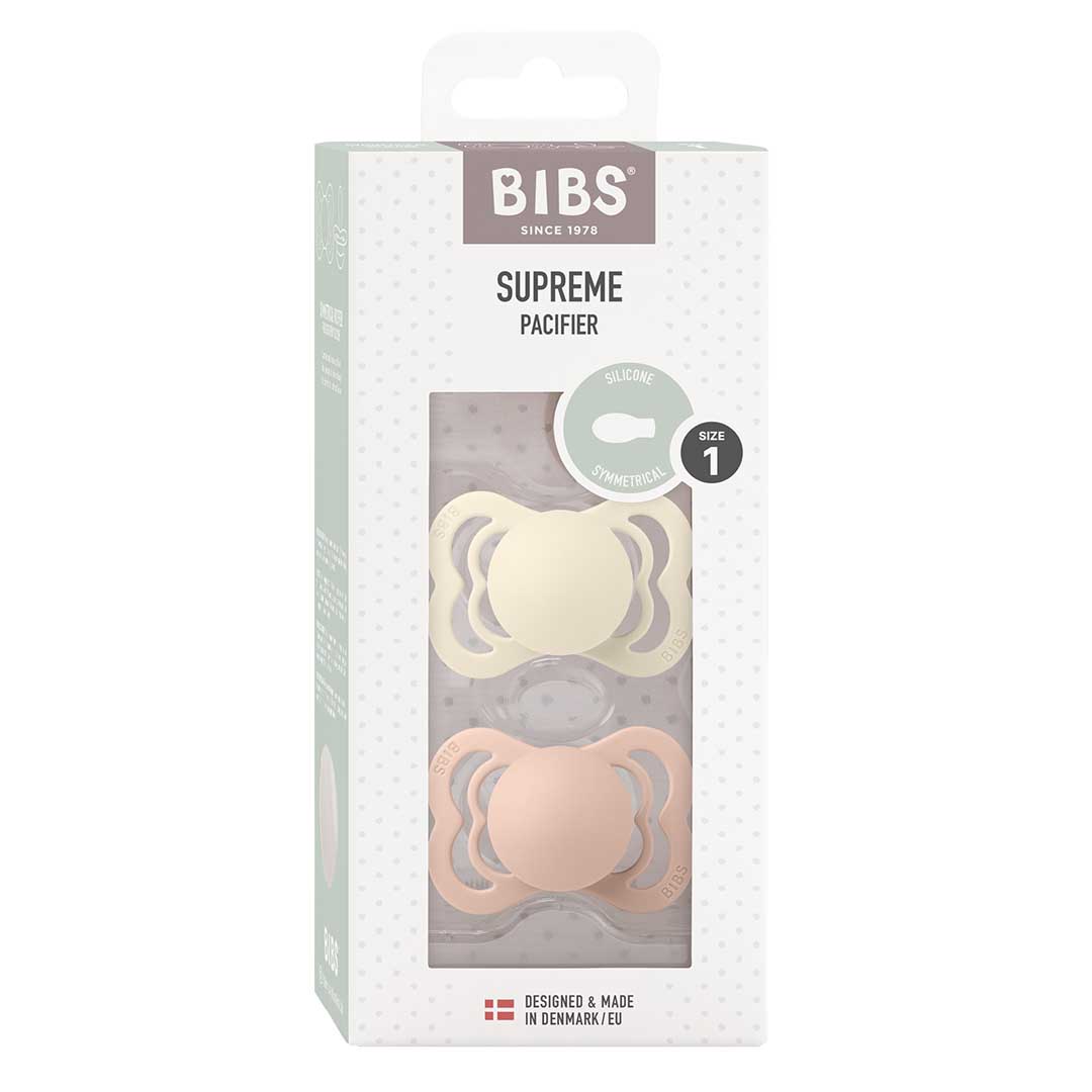 BIBS Sut 2-Pack Supreme 0-6m Silikone Ivory/Blush