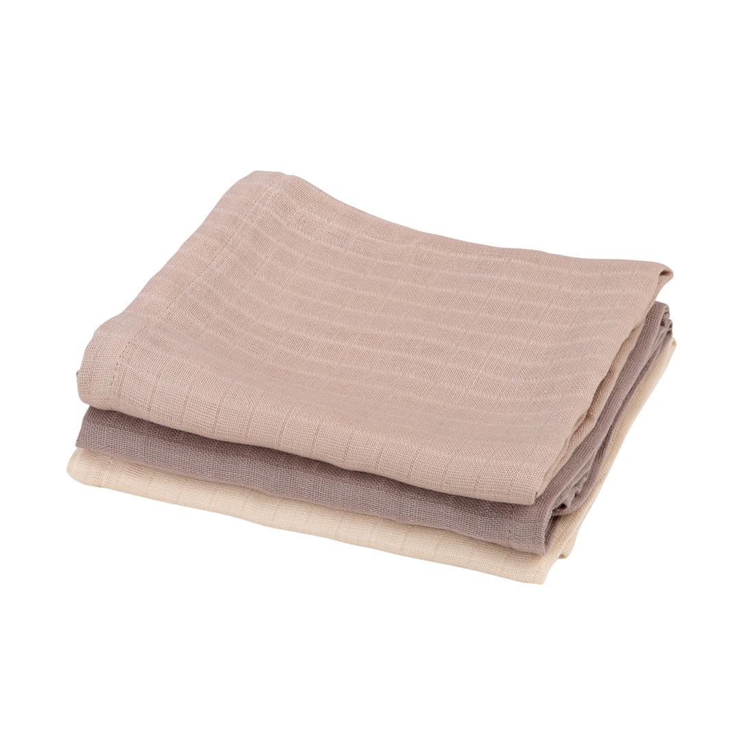 Sebra musselin-tæpper 3-pak moonlight beige