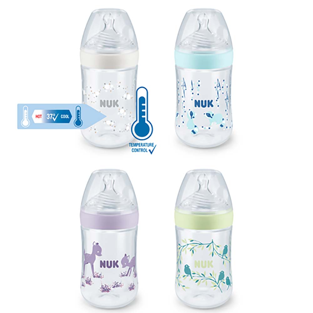 NUK Nature Sense sutteflaske 260 ml blandede farver